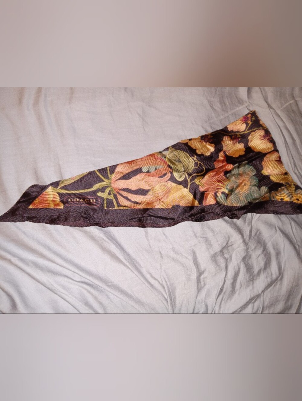 Coach Fall Floral Silk Scarf